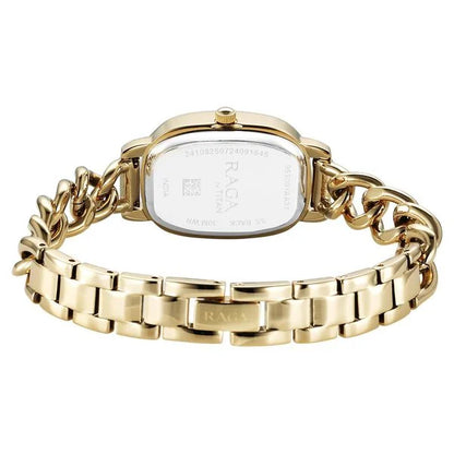Titan Raga Showstopper Quartz Analog Silver Dial Metal Strap Watch For Women nu95309ym01