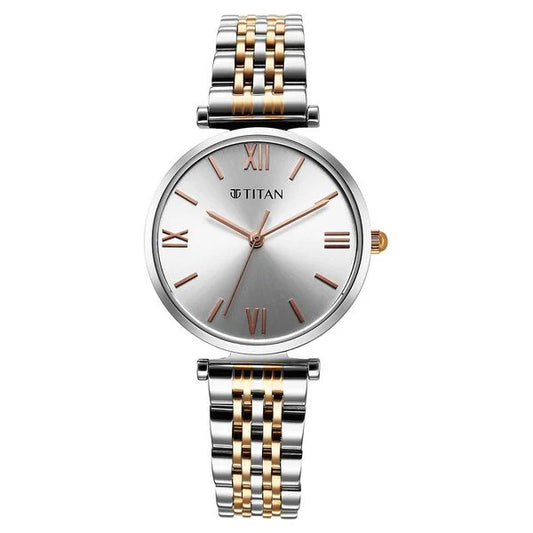 Titan Workmode Quartz Analog Silver Dial Metal Strap watch For Women 95313km01
