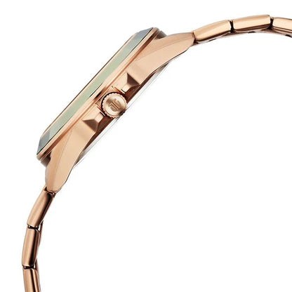 Titan Purple Glamour Quartz Multifunction Green Dial Rose Gold Stainless Steel Strap Watch For Women nu95315km03