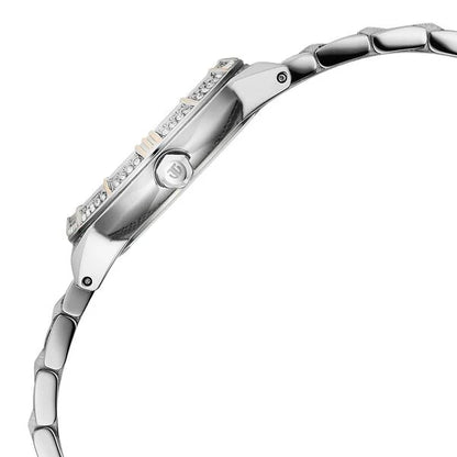 Titan Glamour Quartz Analog Mother Of Pearl Dial Two Toned Stainless Steel Strap Watch For Women 95316km01