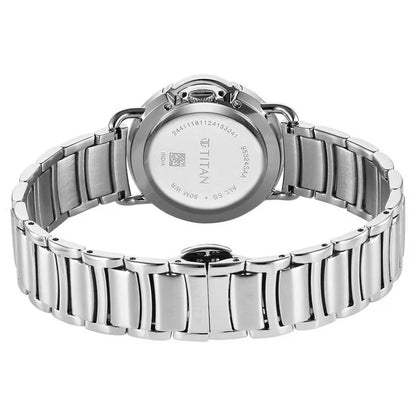 Titan Workmode Quartz Analog Pink Dial Stainless Steel Strap Watch For Women nu95324sm01