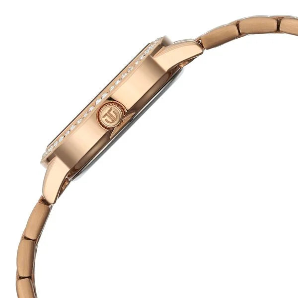 Titan Purple Glamour Quartz Analog Brown Dial Rose Gold Stainless Steel Strap Watch For Women nu95332wm01