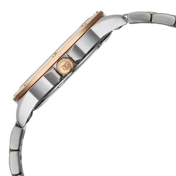 Titan Glamour Quartz Analog with Date White Dial Two Toned Stainless Steel Strap Watch For Women nu95334km01