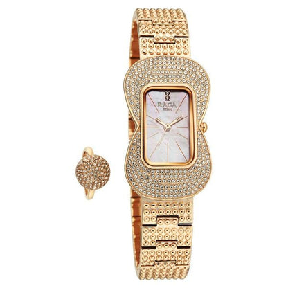 Titan Raga Glimmers Quartz Analog Pink Mother Of Pearl Dial Rose Gold Metal Strap Watch For Women 95340wm01f
