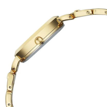 Titan Raga Showstopper Quartz Analog Silver Dial Golden Metal Strap Watch For Women nu95349ym01