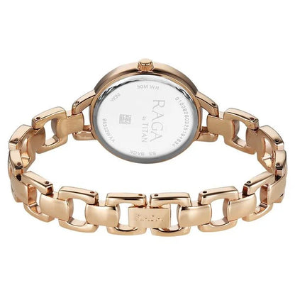 Titan Raga Showstopper Quartz Analog Rose Gold Dial Metal Strap Watch For Women nu95352wm01 Women's Watch