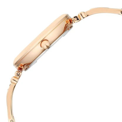 Titan Raga Glimmers Quartz Analog Mother of Pearl Dial Rose Gold Metal Strap Watch For Women nu95363wm01