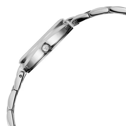 Titan Eminence Workwear Quartz Analog White Dial Silver Metal Strap Watch For Women nu95370sm01