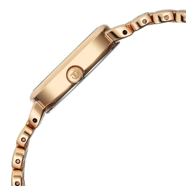 Titan Purple Glamour Quartz Analog Mother Of Pearl Dial Rose Gold Stainless Steel Strap Watch For Women nu95374wm01