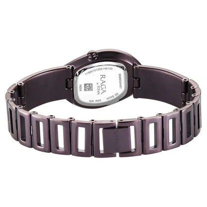 Titan Raga Sierra Quartz Analog Prune - Purple Dial Prune - Purple Metal Strap Watch For Women