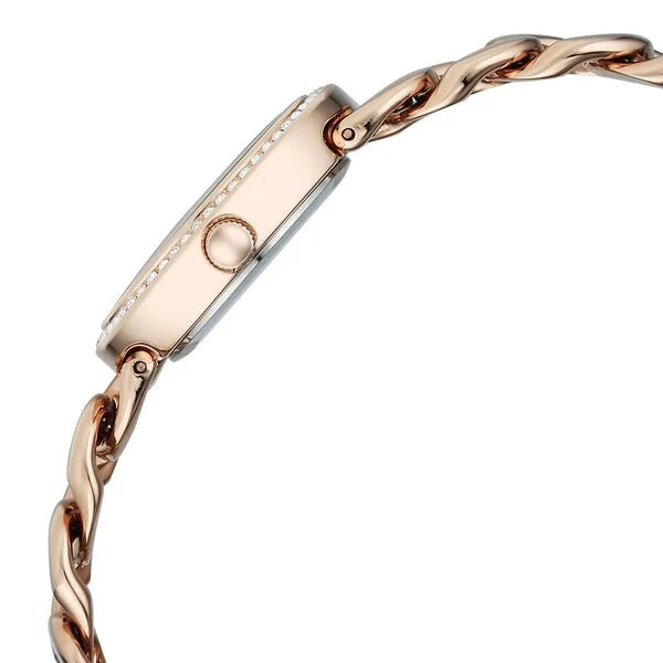 Titan Raga Spotlight Quartz Analog Grey Dial Rose Gold Metal Strap Watch For Women 95429wm01