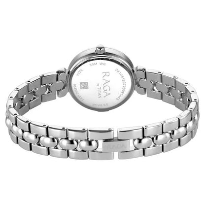 Raga Showstopper Quartz Analog Pink Dial Silver Metal Strap Watch For Women