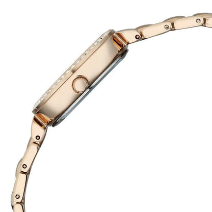 Raga Showstopper Quartz Analog Silver Dial Rose Gold Metal Strap Watch For Women