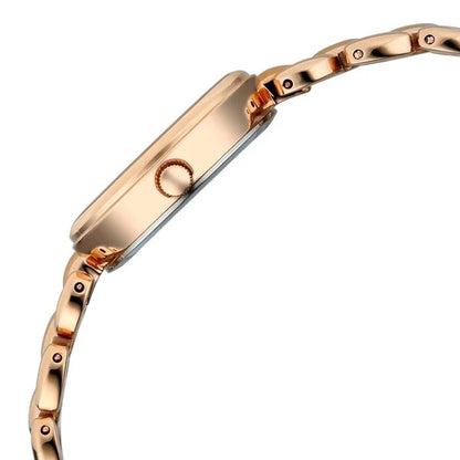 Raga Showstopper Quartz Analog Mother of Pearl Dial Rose Gold Metal Strap Watch For Women 95461wm01