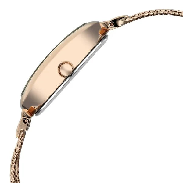 Raga Showstopper Quartz Analog Mother of Pearl Dial Rose Gold Metal Strap Watch For Women 95462wm01