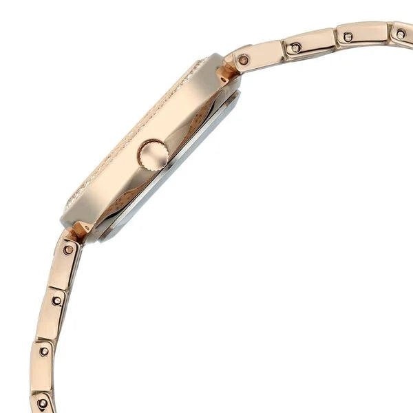 Raga Showstopper Quartz Analog Mother of Pearl Dial Rose Gold Metal Strap Watch For Women 95463wm01