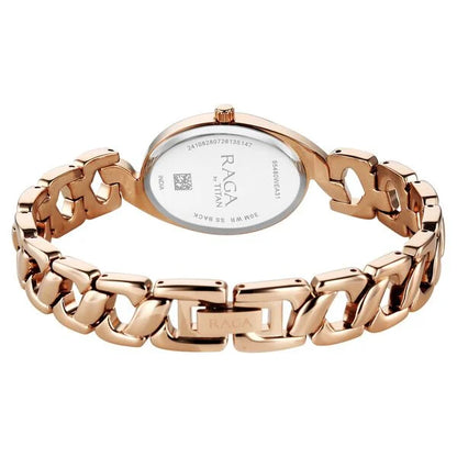 Raga Showstopper Quartz Analog Rose Gold Dial Rose Gold Metal Strap Watch For Women 95480wm01