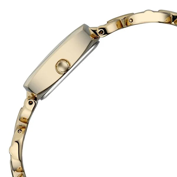 Raga Showstopper Quartz Analog Mother of Pearl Dial Golden Metal Strap Watch For Women 95481ym01