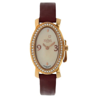 Xylys Swiss Analog Brown Leather Strap and Mother of Pearl Dial Watch For Women NF9728WL02