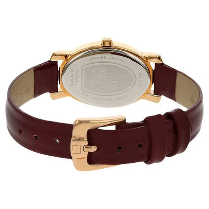 Xylys Swiss Analog Brown Leather Strap and Mother of Pearl Dial Watch For Women NF9728WL02