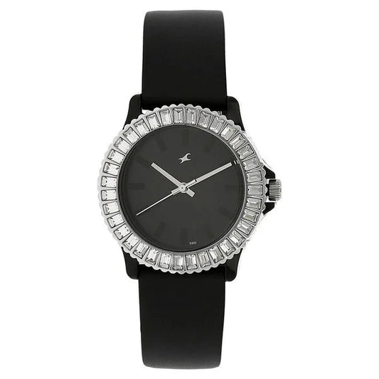 Fastrack Quartz Analog Black Dial Plastic Strap Watch for Girls NS9827PP02