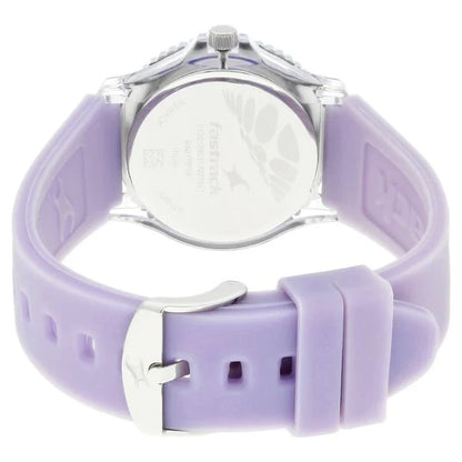 Fastrack Quartz Analog Purple Dial Plastic Strap Watch for Girls NK9827PP16