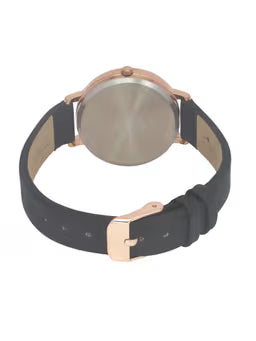 TIMEX Fashion Women Quartz Black Dial Analog Leather Watch TWEL19101