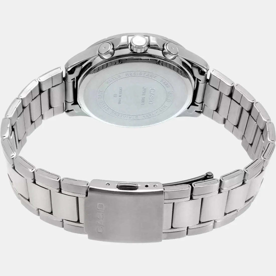 Casio Enticer Men Quartz Black Dial Chronograph Stainless Steel Watch A1647