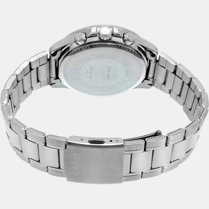 Casio Enticer Men Quartz Black Dial Chronograph Stainless Steel Watch A1647