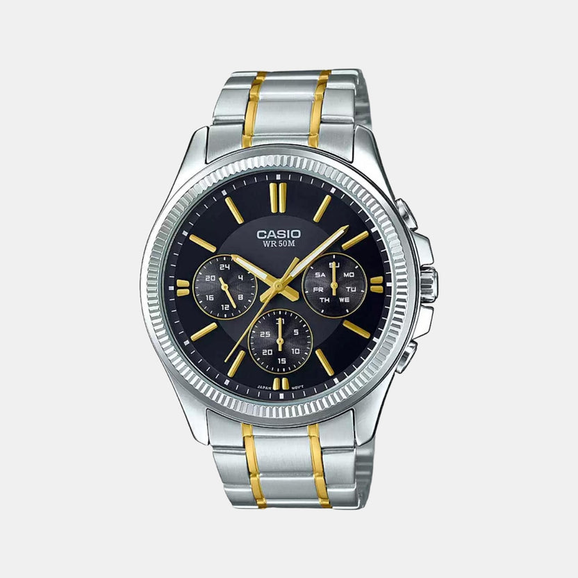 Enticer Men Quartz Black Dial Chronograph Stainless Steel Watch A1656
