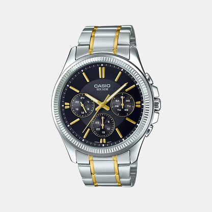Enticer Men Quartz Black Dial Chronograph Stainless Steel Watch A1656