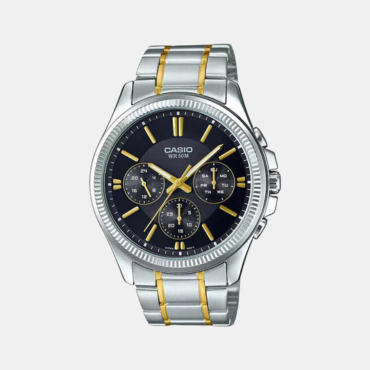 Enticer Men Quartz Black Dial Chronograph Stainless Steel Watch A1656