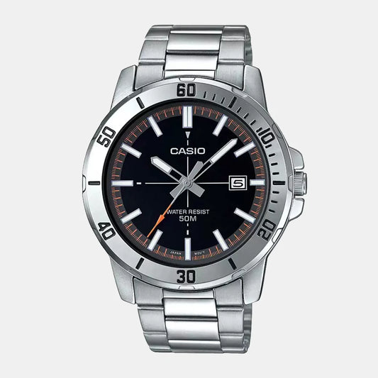 Casio Enticer Men Quartz Black Dial Analog Stainless Steel Watch A1734