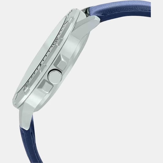 Casio Enticer Men Quartz Blue Dial Analog Leather Watch A1737