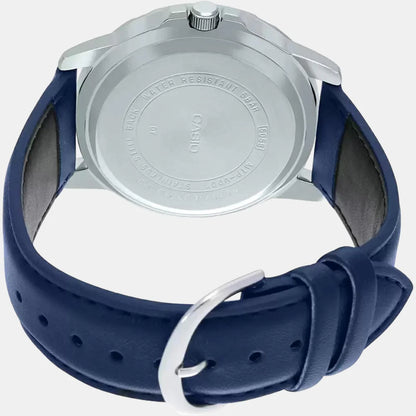Casio Enticer Men Quartz Blue Dial Analog Leather Watch A1737