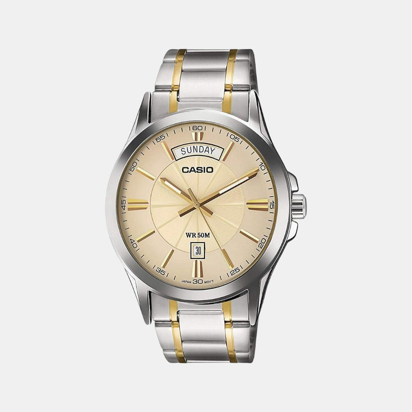 Enticer Men Quartz Gold Dial Analog Stainless Steel Watch A1770