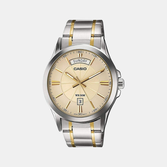 Enticer Men Quartz Gold Dial Analog Stainless Steel Watch A1770