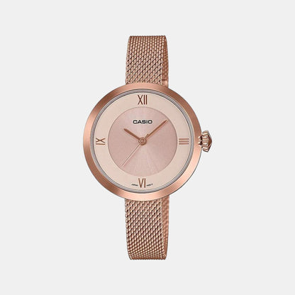 Enticer Women Quartz Rose Gold Dial Analog Mesh Watch A1852