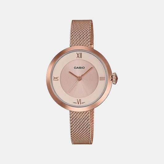 Enticer Women Quartz Rose Gold Dial Analog Mesh Watch A1852