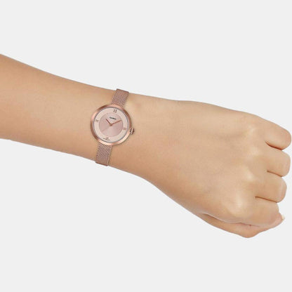 Enticer Women Quartz Rose Gold Dial Analog Mesh Watch A1852