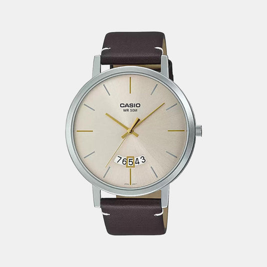 Enticer Men Quartz Gold Dial Analog Leather Watch A1871
