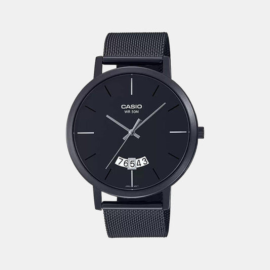 Enticer Men Quartz Black Dial Analog Mesh Watch A1874