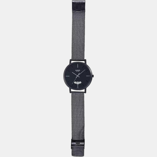 Enticer Men Quartz Black Dial Analog Mesh Watch A1874