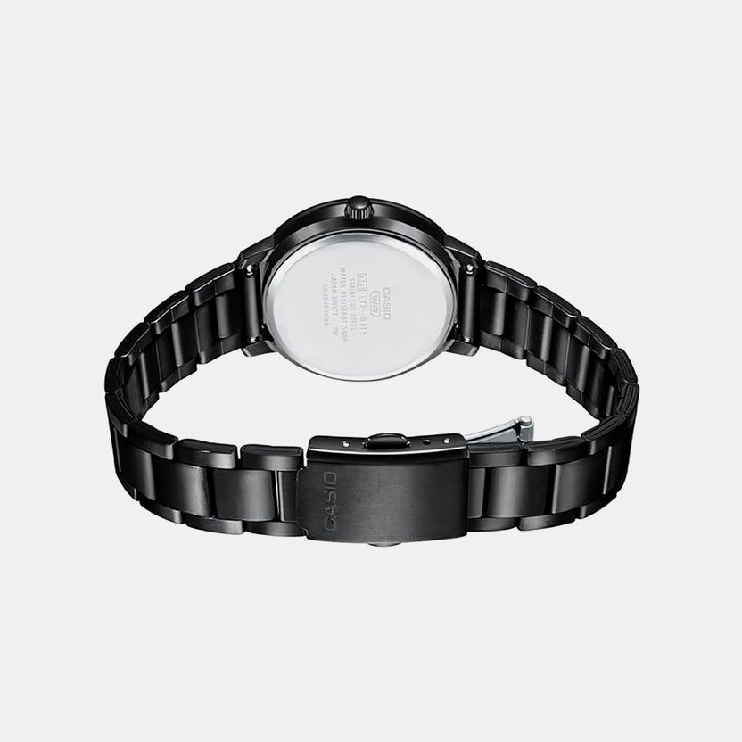 Enticer Women Quartz Black Dial Analog Stainless Steel Watch A1938