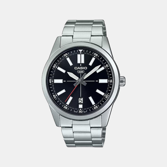 Enticer Men Quartz Black Dial Analog Stainless Steel Watch A1947