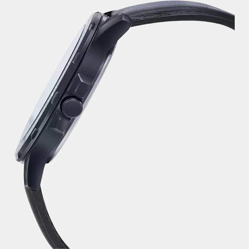 Casio Enticer Men Quartz Black Dial Analog Leather Watch A1981