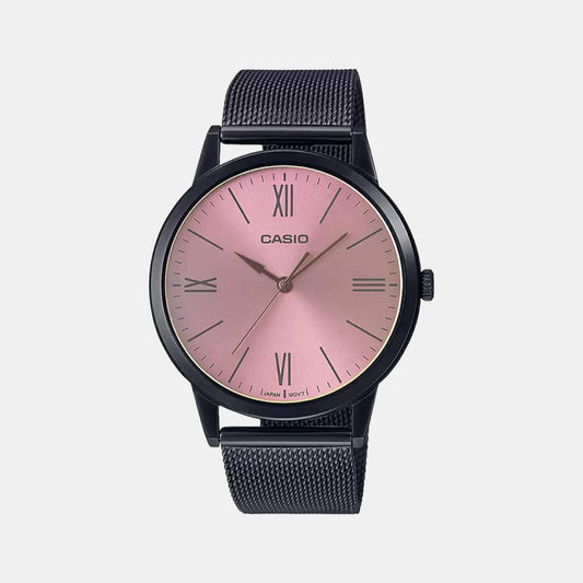 Enticer Men Quartz Pink Dial Analog Mesh Watch A2005