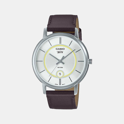 Enticer Men Quartz White Dial Analog Leather Watch A2046
