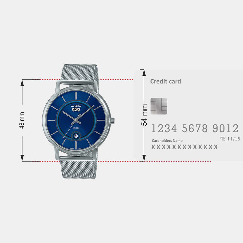 Enticer Men Quartz Blue Dial Analog Stainless Steel Watch A2049