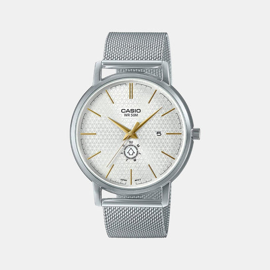 Enticer Men Quartz White Dial Analog Stainless Steel Watch A2059